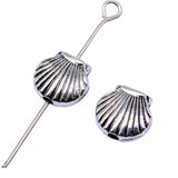 200pcs Antique Silver Shell Beads 9x8mm for Jewelry Making