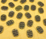 200pcs Antique Bronze Love Charms Pendant 11x8mm