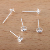200pcs Bronze Earring Post Base 5mm Circle Caps DIY Studs Findings