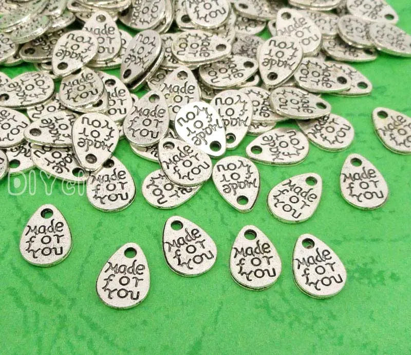 200pcs Antique Tibetan Silver You Charms Pendant 11x8mm
