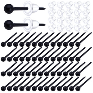 200 Plastic Ball Earring Posts with Backs for Sensitive Ears
