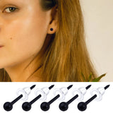 200 Plastic Ball Earring Posts with Backs for Sensitive Ears