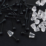 200 Plastic Ball Earring Posts with Backs for Sensitive Ears