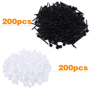 200 Plastic Ball Earring Posts with Backs for Sensitive Ears