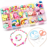 200pcs Cartoon Animal Wood Bead Set for DIY Necklace Bracelet