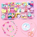 200pcs Cartoon Animal Wood Bead Set for DIY Necklace Bracelet