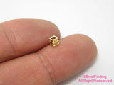 200pcs Brass Square Spacer Beads 3.2x3mm Raw Brass Findings R074