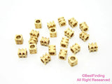 200pcs Brass Square Spacer Beads 3.2x3mm Raw Brass Findings R074