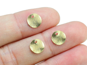 200pcs Textured Round Earring Charms - 8mm - R125