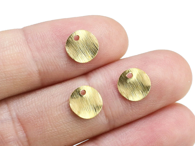 200pcs Textured Round Earring Charms - 8mm - R125