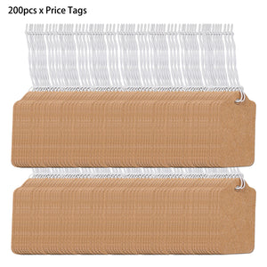 200pcs Brown Paper Hanging Cards Pendant Labels With String