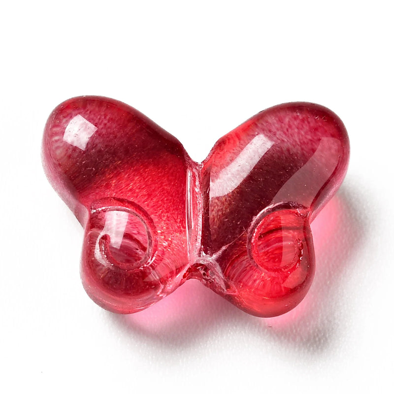 200pcs Butterfly Glass Charms Beads for Jewelry Making