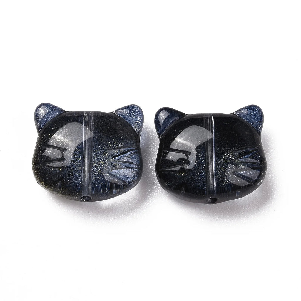 200pcs Cartoon Cat Glass Beads for DIY Bracelets