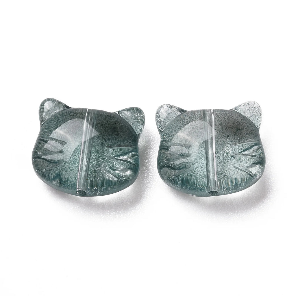200pcs Cartoon Cat Glass Beads for DIY Bracelets