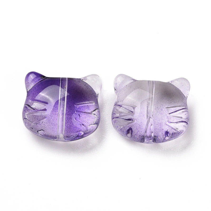 200pcs Cartoon Cat Glass Beads for DIY Bracelets