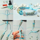 200pcs 316 Stainless Steel Spacer Beads with Rhinestone 6x3mm