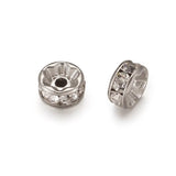 200pcs 316 Stainless Steel Spacer Beads with Rhinestone 6x3mm