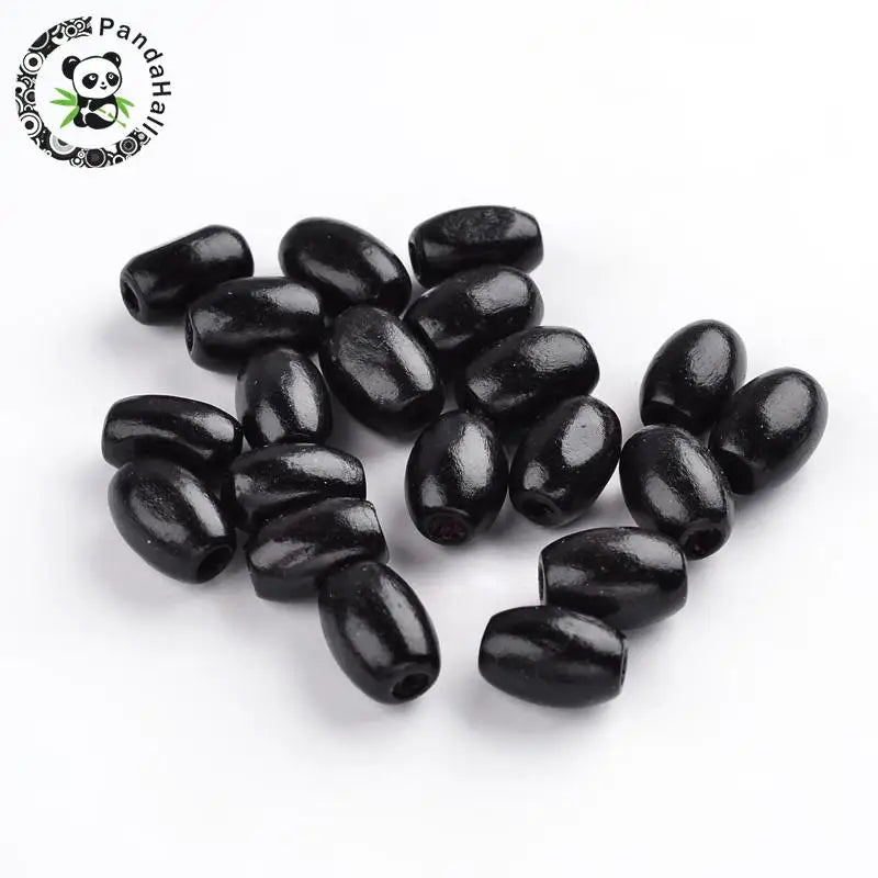 200pcs Dyed Oval Wood Bead for Bracelet Making DIY CoconutBrown