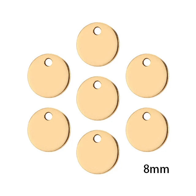 200pcs Stainless Steel Flat Round Circle Blank Coin Charms