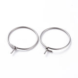 200pcs Stainless Steel Big Hoop Earring Wine Glass Charms Rings