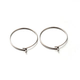 200pcs Stainless Steel Big Hoop Earring Wine Glass Charms Rings