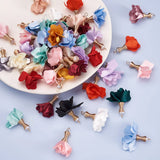 200pcs Flower Pendant Iron Finding Cloth and ABS Plastic Pearl