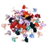 200pcs Flower Pendant Iron Finding Cloth and ABS Plastic Pearl