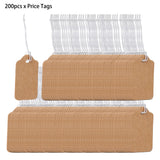 200pcs Brown Clothing Display Hanging String Jewelry Pendant Shop Paper Tag