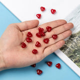 200pcs 12mm Foil Glass Heart Beads for Jewelry Making