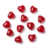 200pcs 12mm Foil Glass Heart Beads for Jewelry Making