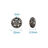 200pcs Mixed Iron Filigree Hollow Beads 23x12.5mm DIY Jewelry Finding