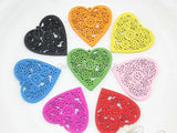 200pcs Filigree Heart Wooden Pendants for DIY Necklace 49mm