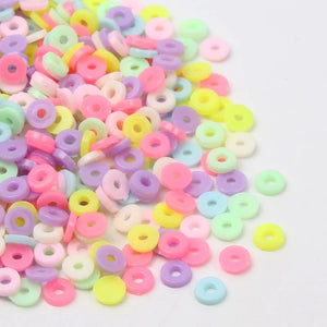 200pcs 6mm Macaron Flat Round Acrylic Beads for Jewelry Making DIY
