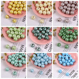 200pcs 8mm Luster Wood Beads for DIY Craft Jewelry Making Party
