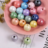 200pcs 8mm Luster Wood Beads for DIY Craft Jewelry Making Party