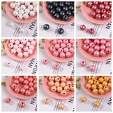 200pcs 8mm Luster Wood Beads for DIY Craft Jewelry Making Party