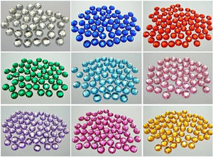 200pcs Mixed 10mm Sewing Flatback Acrylic Round Button Beads