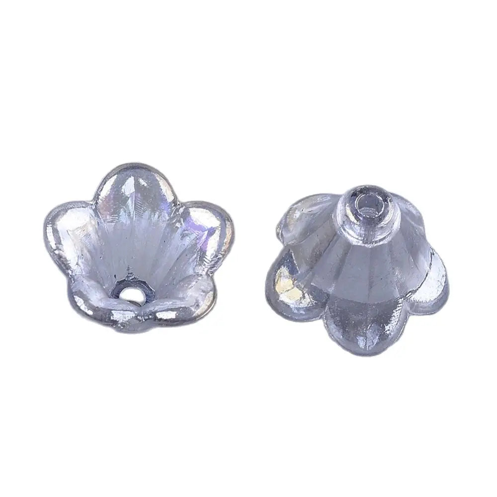 200pcs Mixed Acrylic Flower Bead Caps for Jewelry Making DIY