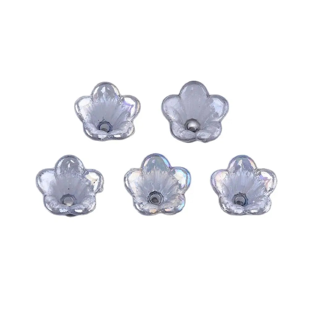 200pcs Mixed Acrylic Flower Bead Caps for Jewelry Making DIY