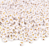 200pcs Mixed Acrylic Letter Beads Round Flat Number for DIY Jewelry Making