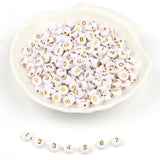 200pcs Mixed Acrylic Letter Beads Round Flat Number for DIY Jewelry Making