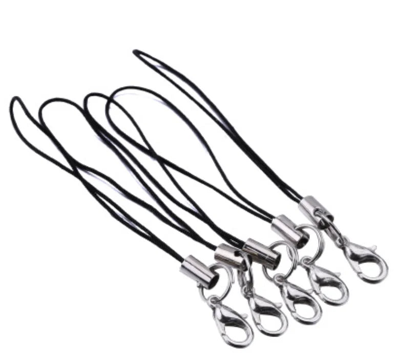 200pcs Mobile Phone Lanyard Cords Lobster Clasp Rope Hooks Strap Charms Keyring