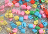 200pcs Candy Safety Pins Findings Clips Baby Care Shower Diaper Pins
