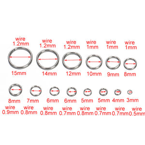 200pcs Steel Circle Jump Rings for Jewelry Making DIY