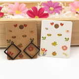 200pcs Earring Display Cards 5x4cm Flower Multi-Style Ear Drop Packaging