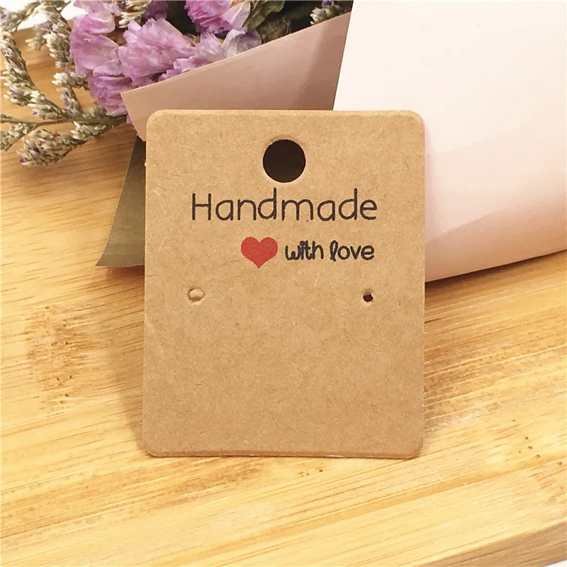 200pcs Earring Display Cards 5x4cm Flower Multi-Style Ear Drop Packaging