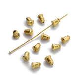 200 Raw Brass Earring Studs Back Stopper DIY Jewelry Making