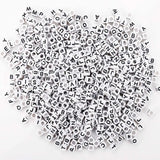 200pcs Mixed Letter Acrylic Beads 6mm Cube Spacer Alphabet Beads for DIY Jewelry