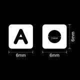 200pcs Mixed Letter Acrylic Beads 6mm Cube Spacer Alphabet Beads for DIY Jewelry