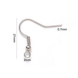 200pcs Stainless Steel Earring Hook Ear Wire Clasps for Jewelry Making 21x22mm